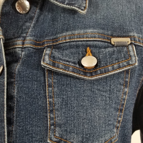 Escada denim jacket with navy velvet sleeves - Picture 8 of 8